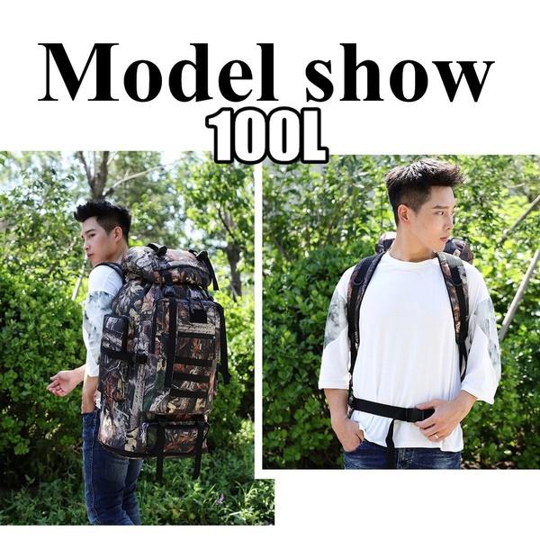 100L Multi-Color Large Capacity Travel Rucksack Outdoor Climbing Bag Waterproof Molle Camo Tactical Backpack Military Army Hiking Camping Backpack