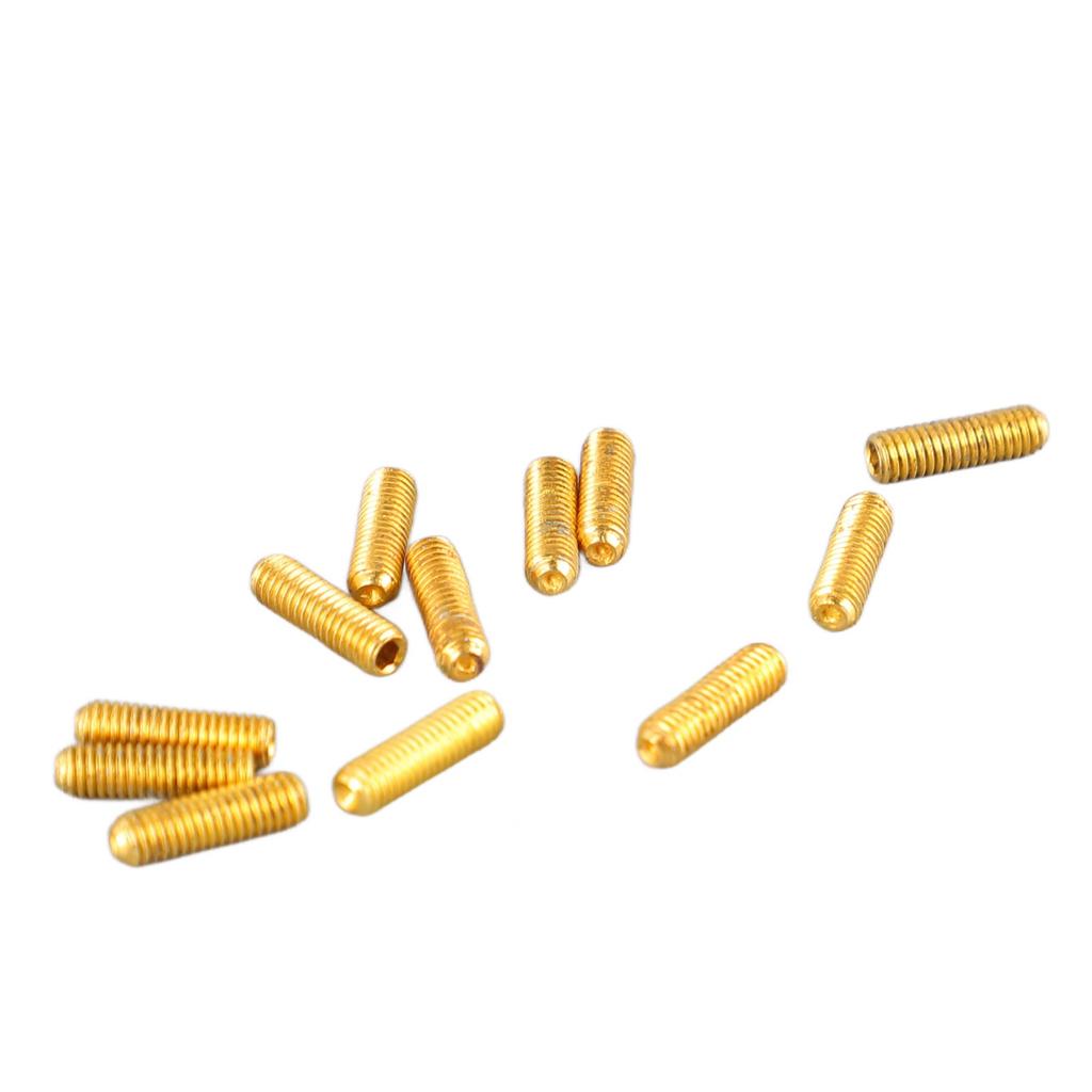 12PCS Electric Guitar Saddle Height Adjustment Screws Bridge Height Adjusting Hex Screws Gold