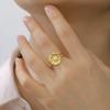 Adjustable Gold Plated Flower Rings for Women Stainless Steel Finger Rings 2026 Trendy Jewelry Anniversary Party Gifts New