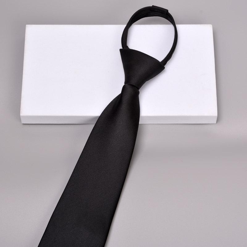 Krawatte Herren Reißverschluss Knotenfrei Klassisch Blau Schwarz Burgunder Einfarbig Gestreift Anzug Kleid Kragen