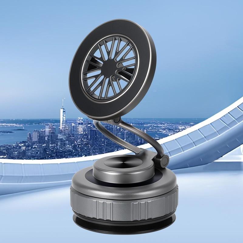Best Selling Foldable Vacuum Adsorption Car Mount Phone Holder Black 360 Degree Rotation Car Magnetic Phone Holder for iphone 17 чёрный