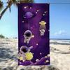 Cartoon Space Illustration Beach Towel | Polyester, Quick-Dry, Super Absorbent, Thick and Soft, Ideal for Beach, Pool, Bathroom