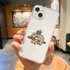 For iPhone 15 16 14 13 12 mini 11 Pro Max XS X XR SE 7 8 Plus Silicone Clear Cover Couple Style Cartoon Luxury Phone Case