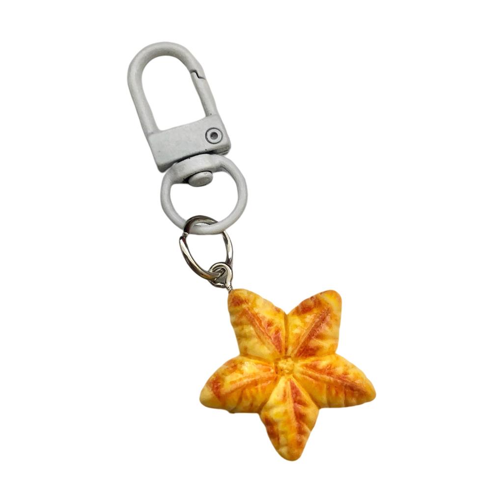 Handmade Lovely Bread Keychain Pendant Sturdy Materials Lovely Bowknot Designs Accessory for Vehicle Interior Decorati