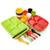 Thickened Melamine 4-Compartment Canteen Tray