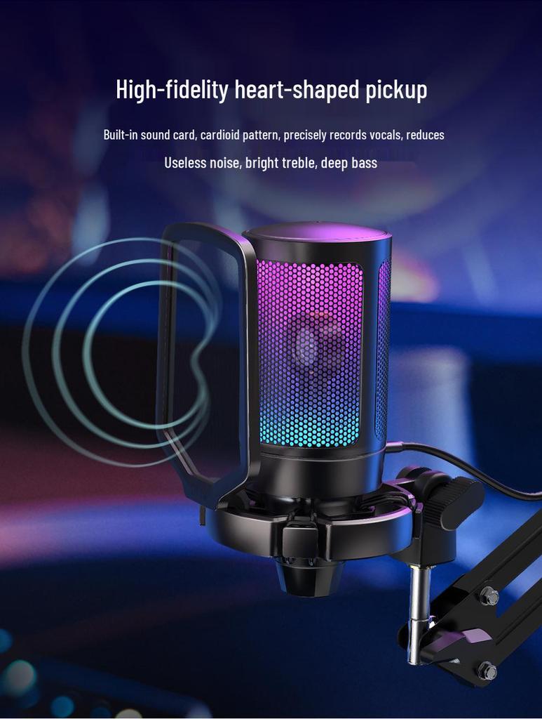 Fifine A6 Radiance RGB Microphone for PC, Phone, Recording, Gaming, Dubbing & Live Streaming