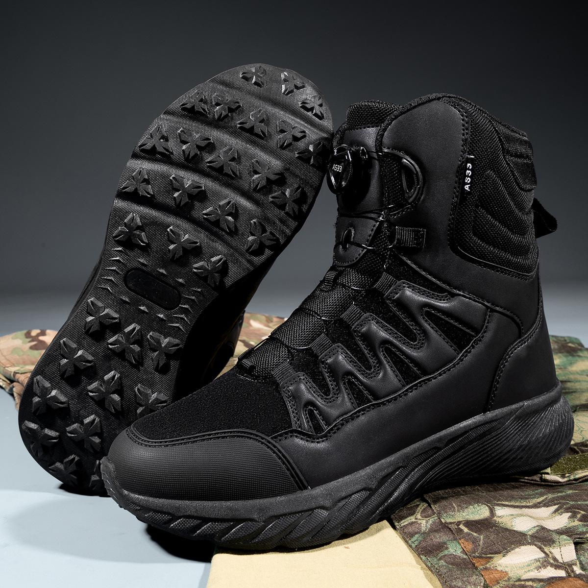 

Desert Men s Tactical Boots - Off-Road High-Top Military Boots with Rotary Buckle. 40