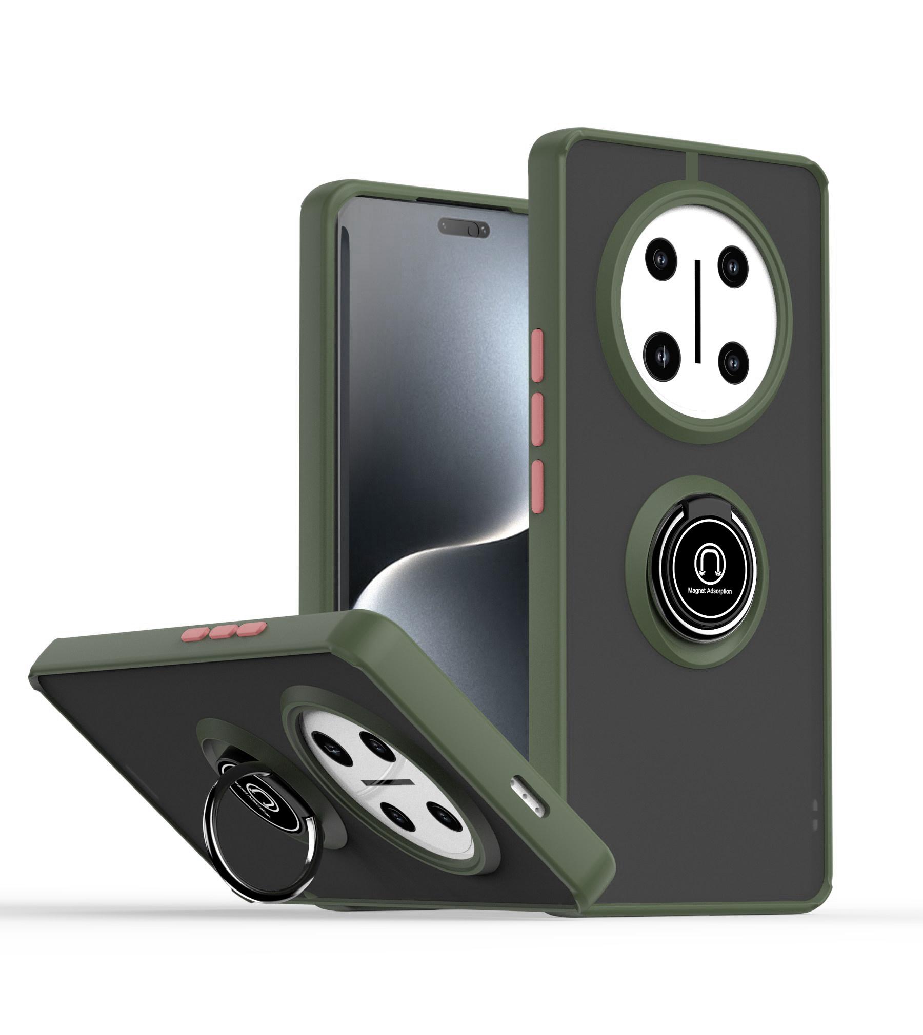 

Magnetic Holder Phone Case For Huawei honor X60 X9C 5G Shockproof Cover 360° rotate Bracket Ring Magnetic case honor X9C 5G зелений