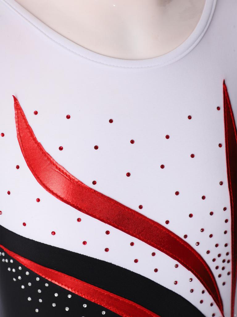 Copii fete 2 buc. îmbrăcăminte patinaj cu mânecă lungă cu strasuri strălucitoare decor tricou cu jambiere set pentru îmbrăcăminte de antrenament de dans