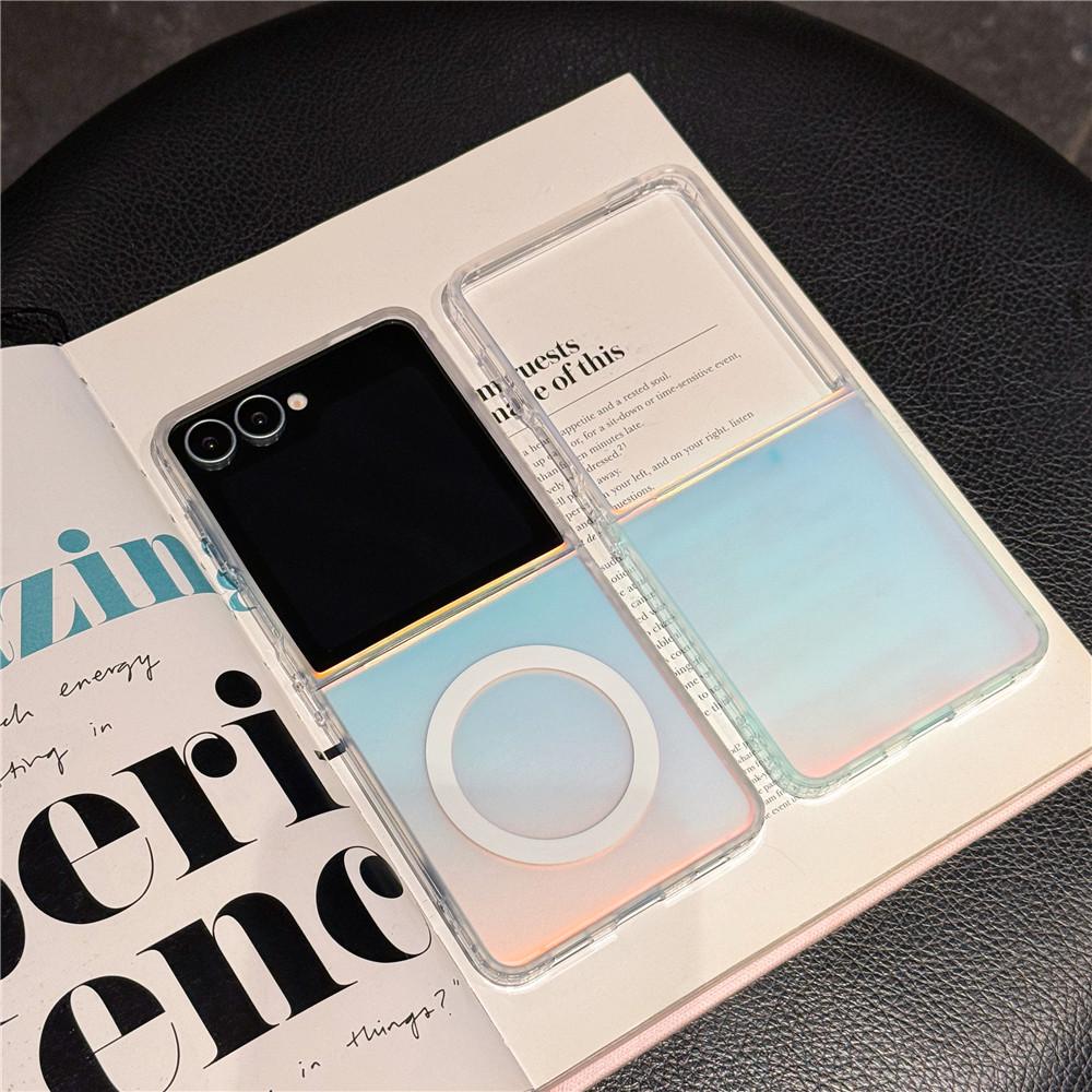Samsung Z Flip7 Foldable Case - Laser Gradient Frosted Magnetic for Z Flip6/5/4/3