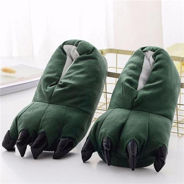 Tier Kigurumi Hausschuhe für Kinder Erwachsene Pyjama Schuhe Cartoon Einhorn Dinosaurier Winter Warme Krallen Schuhe
