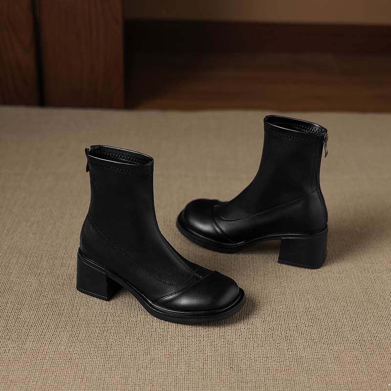 Krazing Pot Microfiber Winter Round Toe Modern Platform Size 33 Boots Size 43 Office Lady Women Fashion Ankle Boots