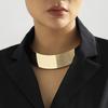 Übertriebene Klobige Metalldraht-Torques Choker-Halskette Damen-Halsband Punk Goldfarbe Breite Glatte Kette Schmuck Bijoux Steampunk