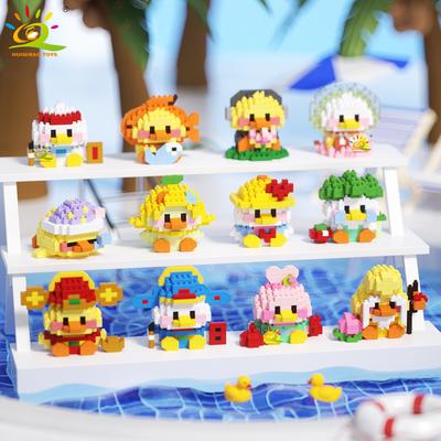 Mini Süßes Enten Cosplay Kleid Tier Mikro Baustein 3D Diamant Modell Stein DIY Stadt Bau Spielzeug für Kinder