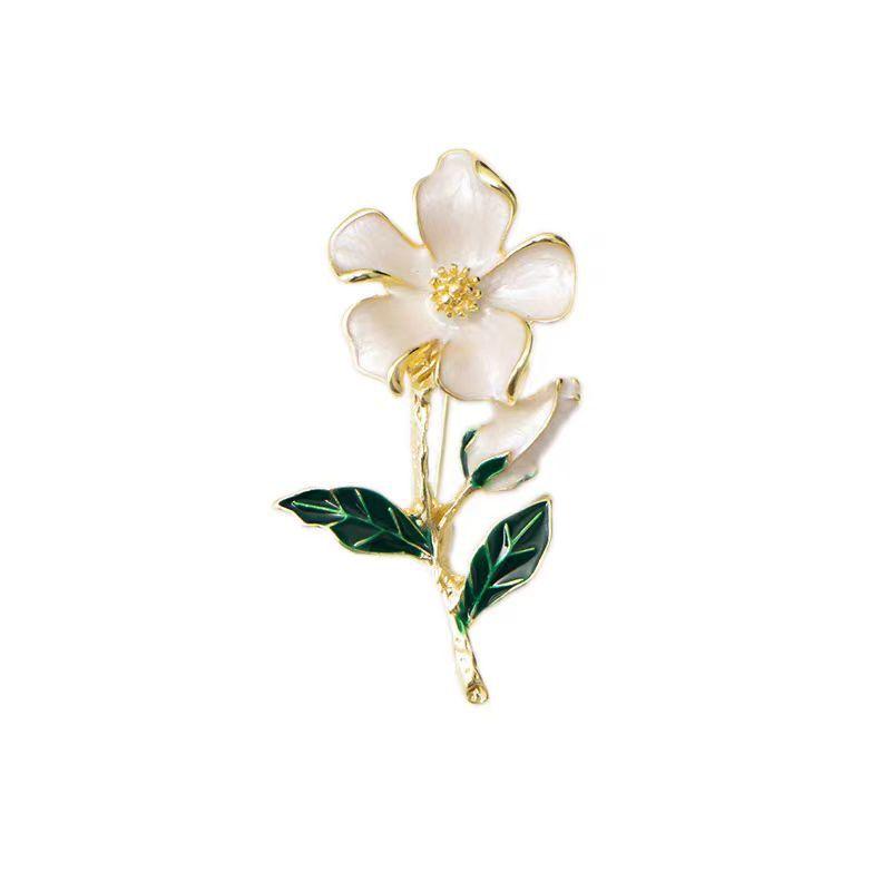 Internet Celebrity Daisy Flower Brooch Pink White Green Leaf Daisy Daisy Pin Femininity Suit Corsage