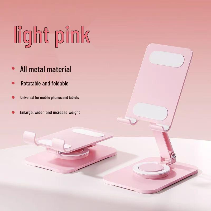 Full Metal Desktop Phone & Tablet Holder: Rotating, Folding, Portable Stand for Live Broadcasting