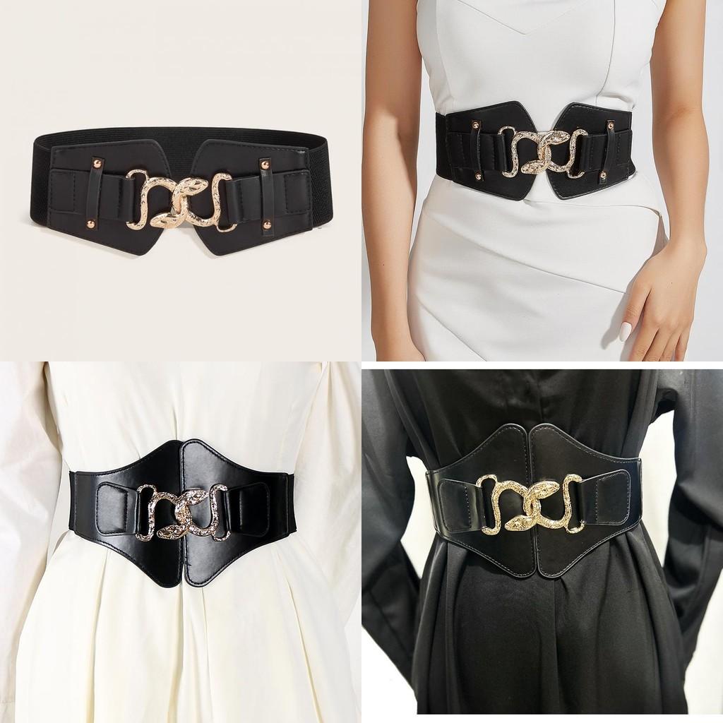 Solid Retro Color Style Metal Waist Belt With Alloy Buckle Women Dresses Coats