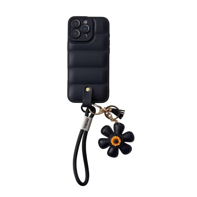 Applicable To Iphone16 Down Jacket Mobile Phone Case 17ProMax Sunflower Portable Silicone All-inclusive 15P Protective Case