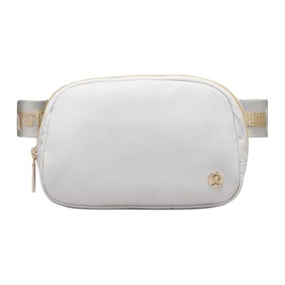 1L Everywhere Zipper Closure Nylon Waist Bag Unisex Waist Bag Steam Gold White LU9BHGS-279218