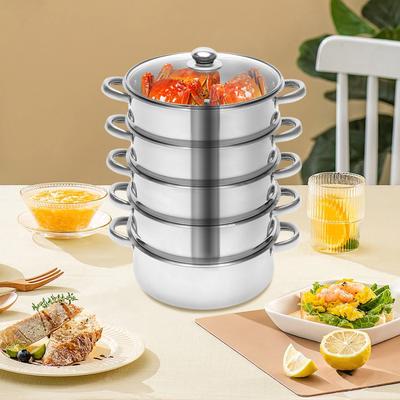 Multifunkční 5vrstvý nerezový napařovací hrnec 26cm/28cm/30cm Napařovací hrnec na vaření