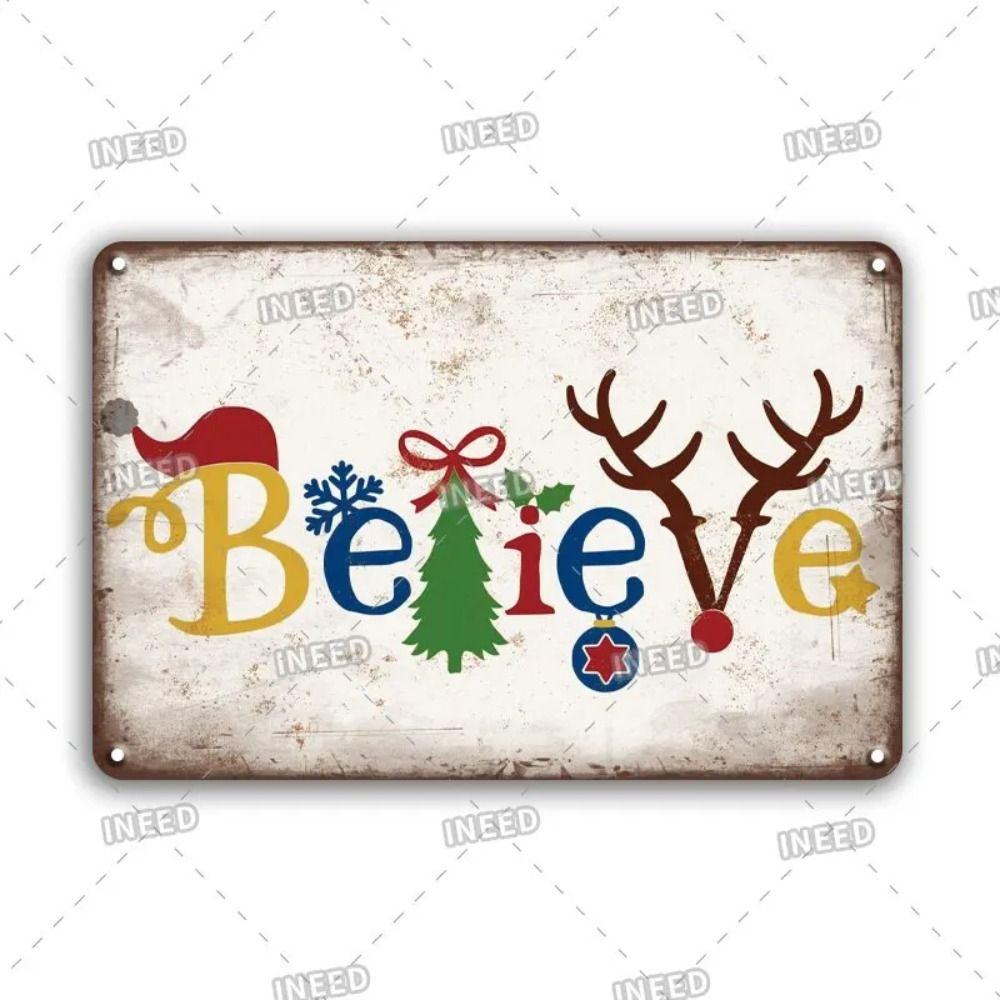 Lustiges Weihnachtsmann-Blechschild Poster-Stil Wanddeko 20x30cm