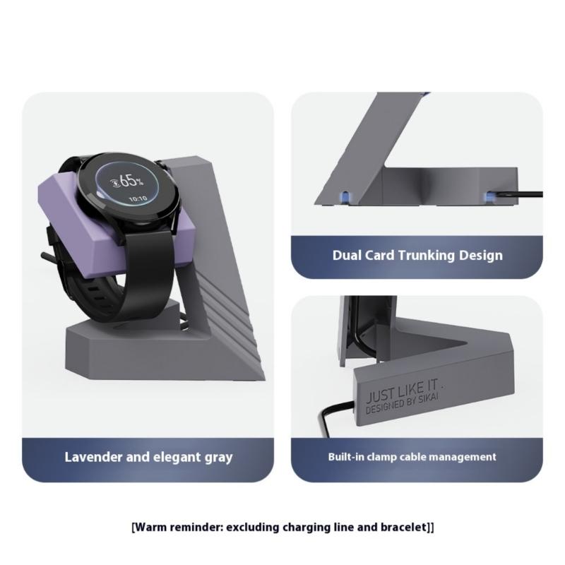 Double Slot Charging Station Suitable For Watch Featuring Nonslip Base Soft Touching Finish And Stable Device Placement