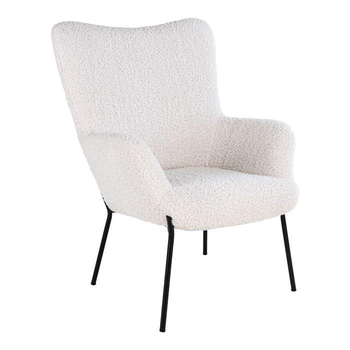 Glasgow Fauteuil, imitation peau de mouton, blanc.