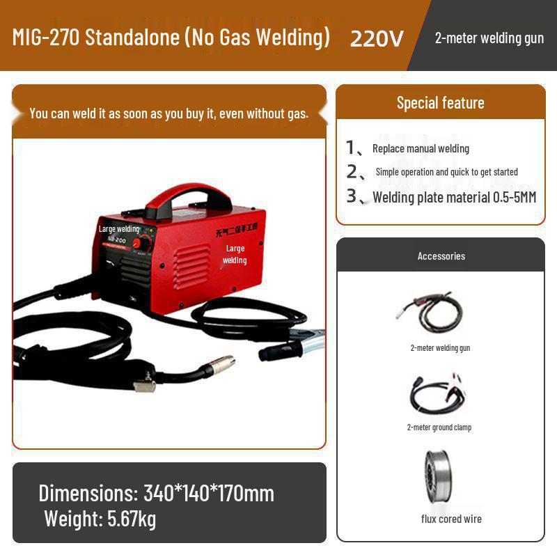 

Multifunctional Gasless MIG Welder - Large, Electric, Dual Voltage (220V/380V) for Home and Industrial Use