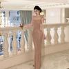 Suspender Dress Women's High-end Banquet Dress Heavy Industry Sexy Halter Waist Hip Fish Tail Dress