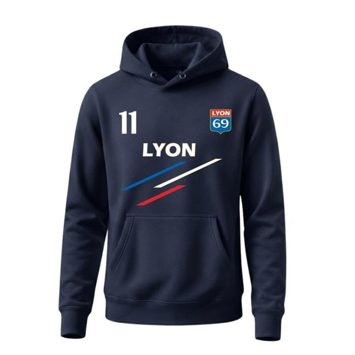 Jogging survêtement Lyon à rayures homme - Bleu