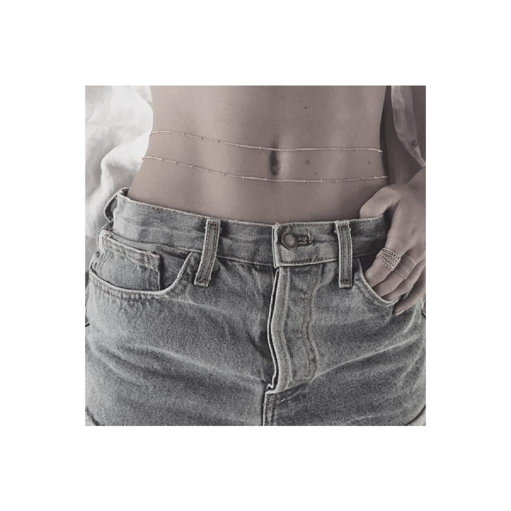 Tarnish Resistant 2 Piece Gold Color Waist Chain And Waist Necklace Missy