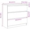 Sideboard in White 80 x 35 x 76 cm Engineered Wood