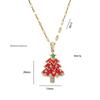 Women's European & American Style Christmas Tree Pendant Necklace - Gold-Plated Copper with Zircon Inlay