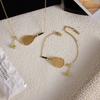 18K Gold Plated Tennis Racket Necklace Metal Chain Gold Clavicle Chain  Neck Jewelry