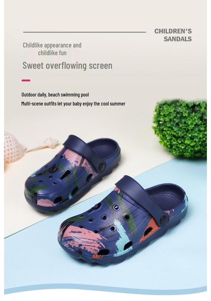 Boys' and Girls' Casual Soft-Soled Beach Sandals - Medium & Large Kids' Foot-Covering Crocs