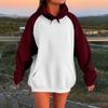 Women's Long Sleeve Oversized Oversized Raglan Sleeve Women's Hooded Fleece Sweatshirt