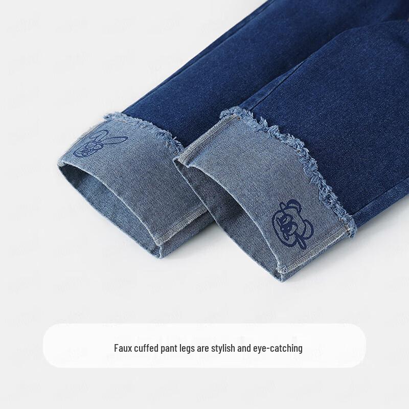 MQDMINI Girls' Cuffed Denim Jeans