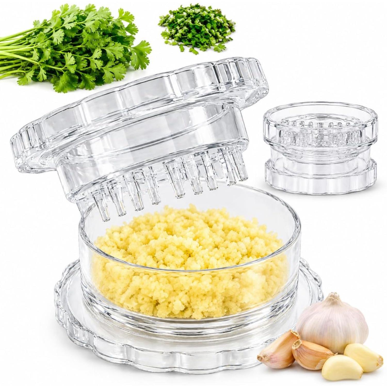 2PCS Clear Manual Garlic Twister and Ginger Mincer Tool, Garlics Mincer, Garlic Chopper, Garlics Twisters Mincer Tool