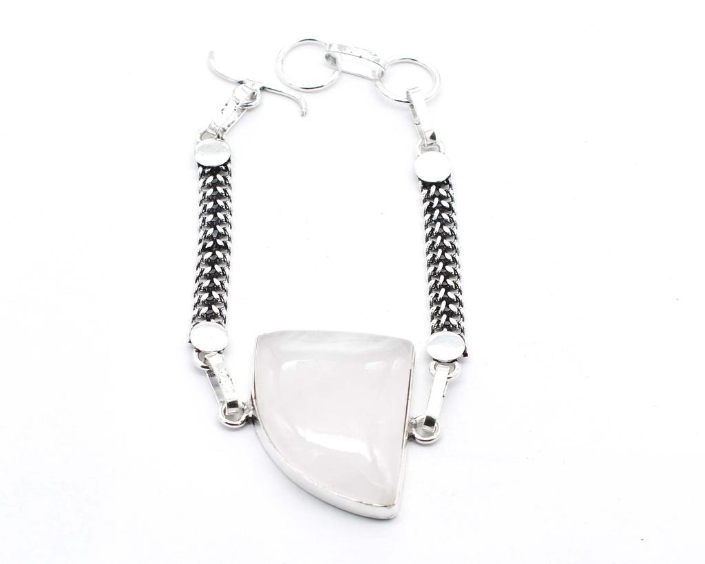 Rose Quartz Gemstone Handmade Bracelet Jewelry 18 Gms BR 329