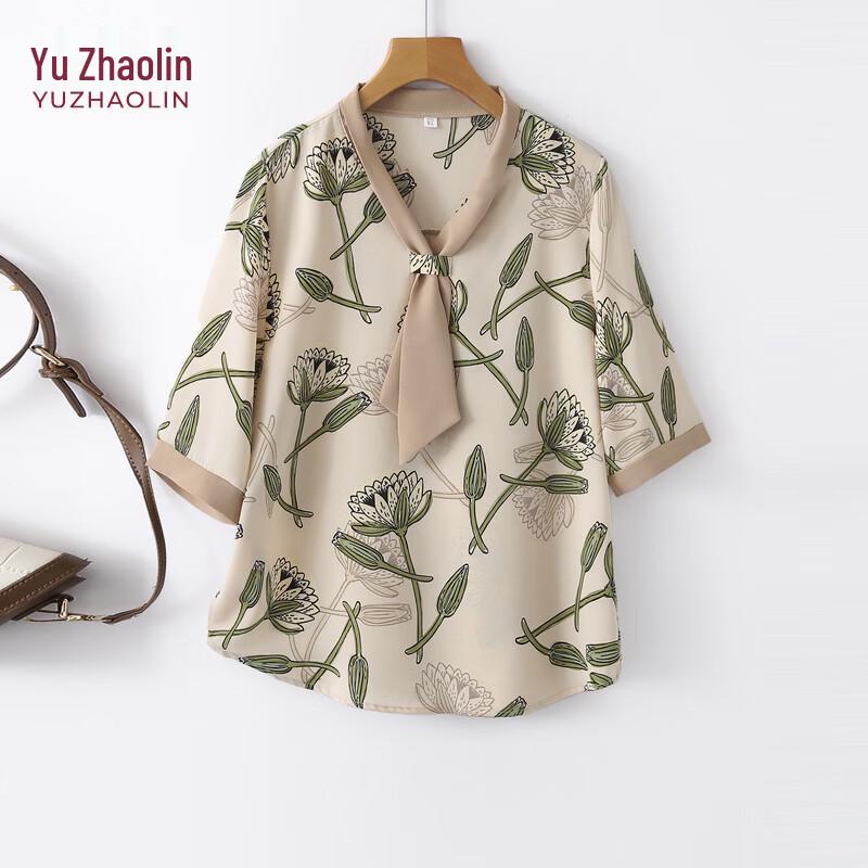 YUZHAOLIN Women s Floral Print Short Sleeve Summer Set 2XL