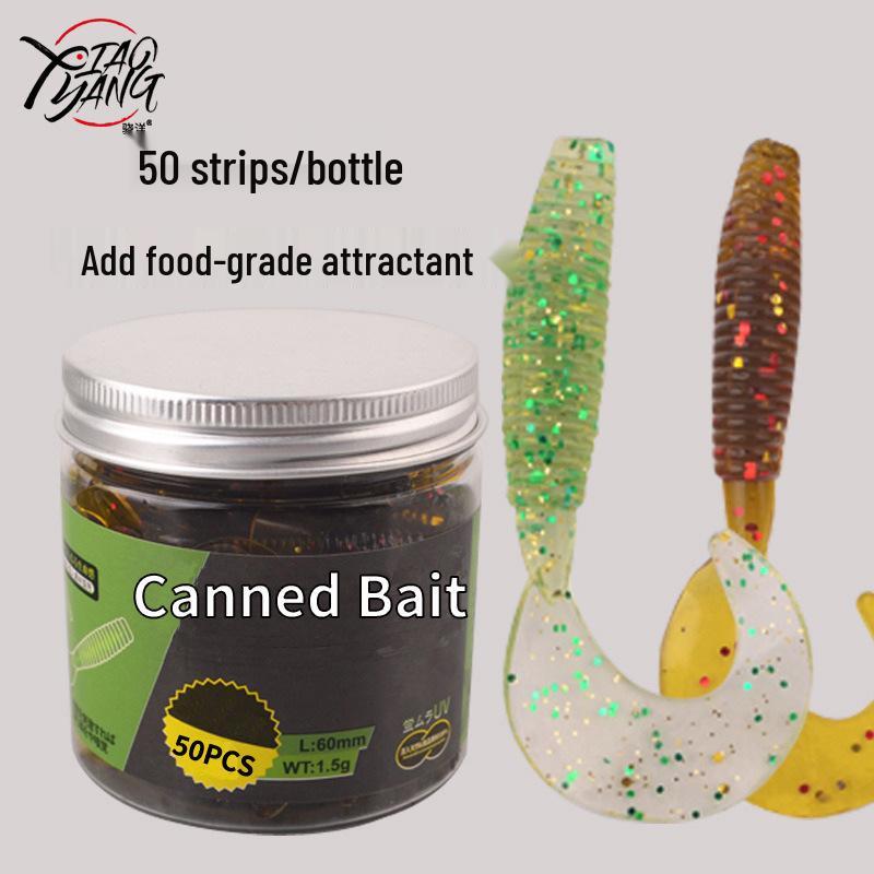 

Мягкие приманки-черви с закрученным хвостом для мандариновой рыбы и окуня - 35/55мм, 50 штук