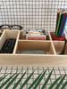 Wooden Multi-Grid Desk Organizer: Chalk, Pen, Key & Stationery Holder