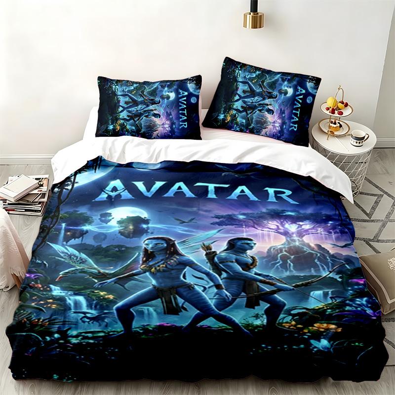 Ensemble 3 pièces Avatar Parfait pour la chambre à coucher Ensemble de literie confortable comprenant une housse de couette et deux taies d'oreiller Idéal pour un anniversaire ou Noël
