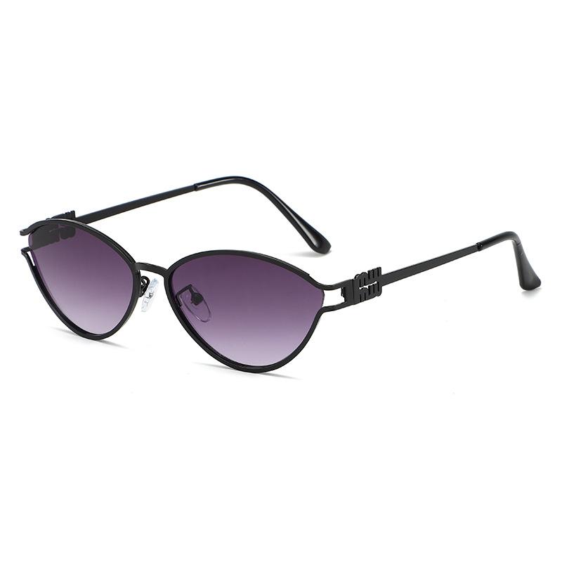 New Small Frame Cat Eye Fashion Trendy Personalized Metal Sunglasses Women's High-end Retro Sunglasses 15