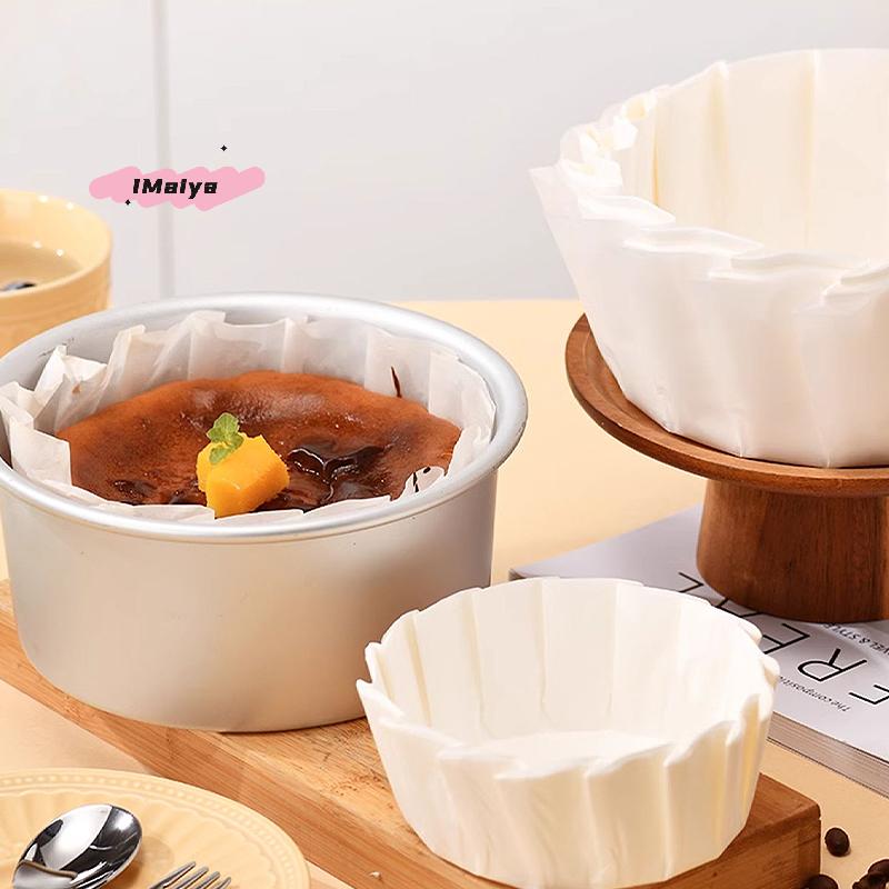 50Pcs Foldless Cupcake Liners 4 6 8-inch Baking Cups Oilproof Paper Wrap for Wedding Party Muffin Cake Mold