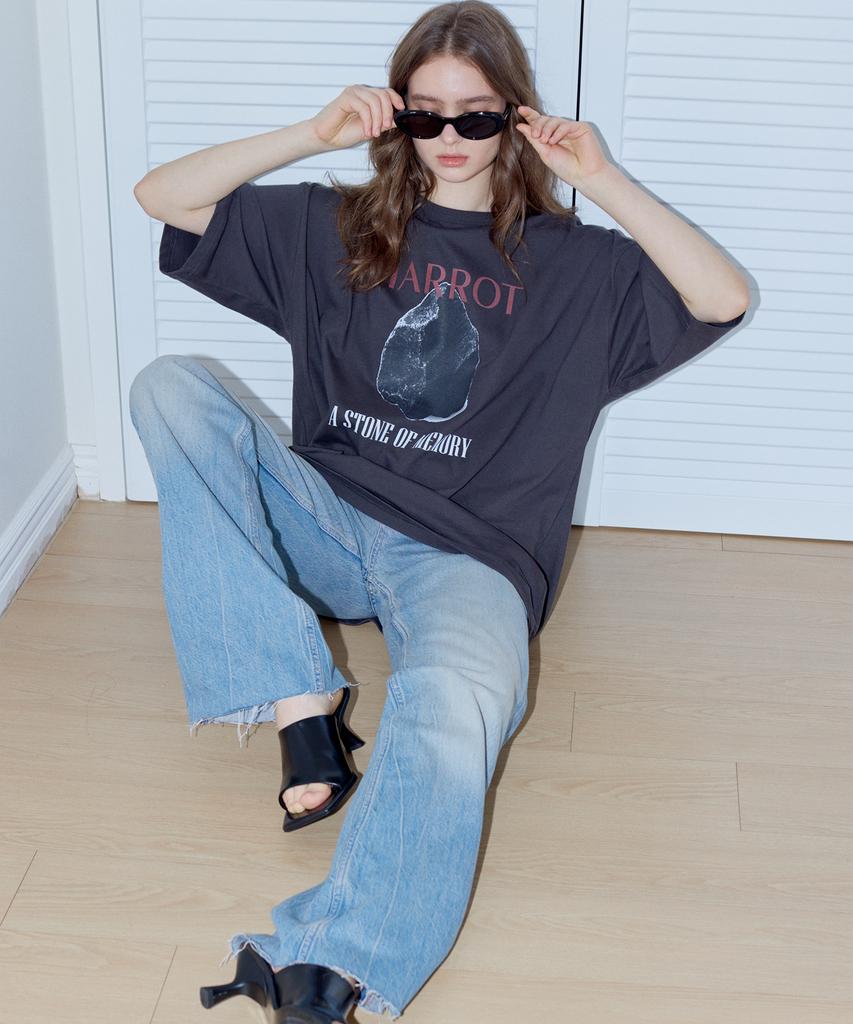 MARROT Stone Oversized T-Shirt_Charcoal
