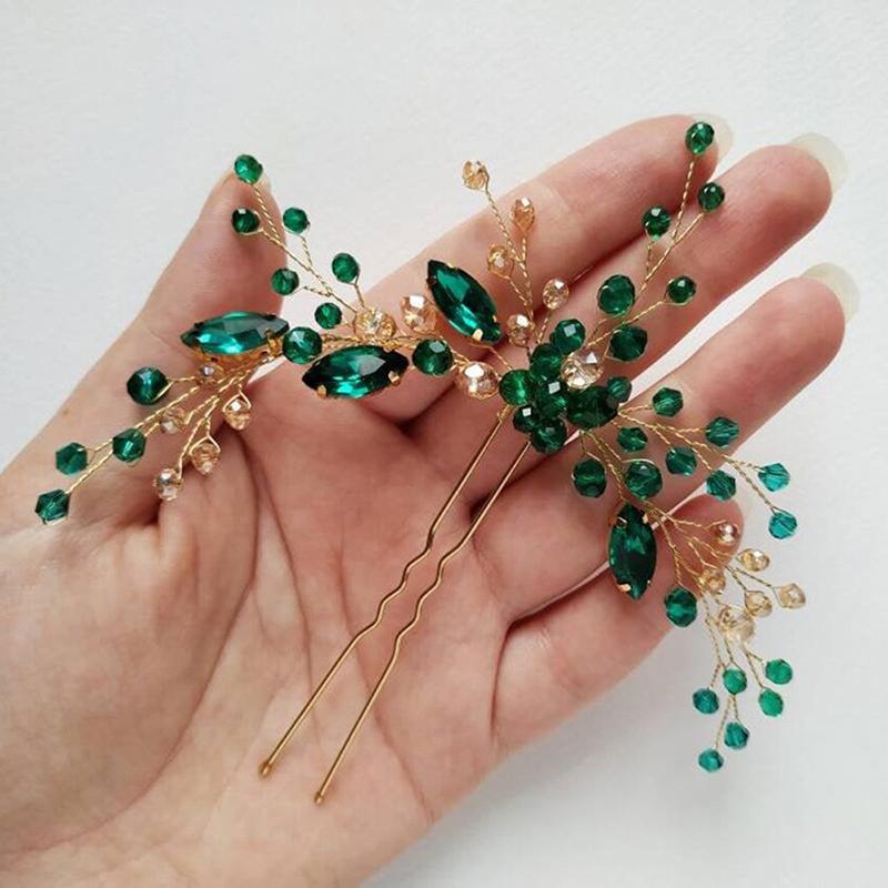 Green Hair Combs For Women Hair Accessories Bridal Headwear Hair Clip