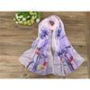 Spring and Summer Women's Chiffon Printed Scarf Sun Protection Thin Silk Scarf Shawl Beach Butterfly Scarf