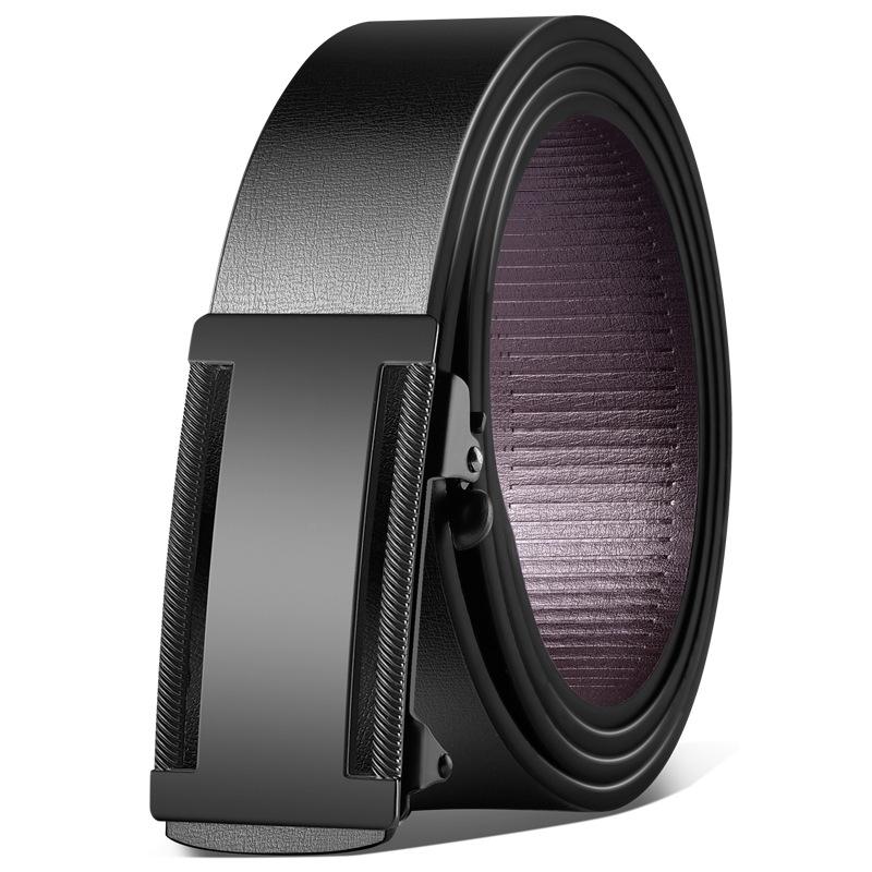 

Men s Belt Inside The Toothless Automatic Buckle Belt for Men s Fashionable and Versatile Business Trousers 120cm