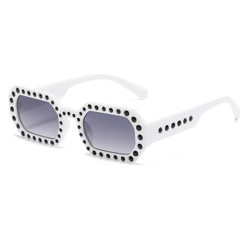 2pcs Fashion Square Sunglasses for Women Men Thick Frame Double Bridges Design Eyewear Female Chic Polygon Sun Glasses UV400